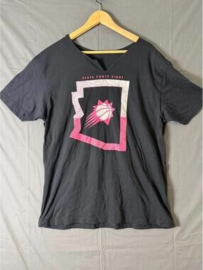 State Forty Eight Arizona Graphic T‑Shirt Black Pink Sunburst Cut Neckline